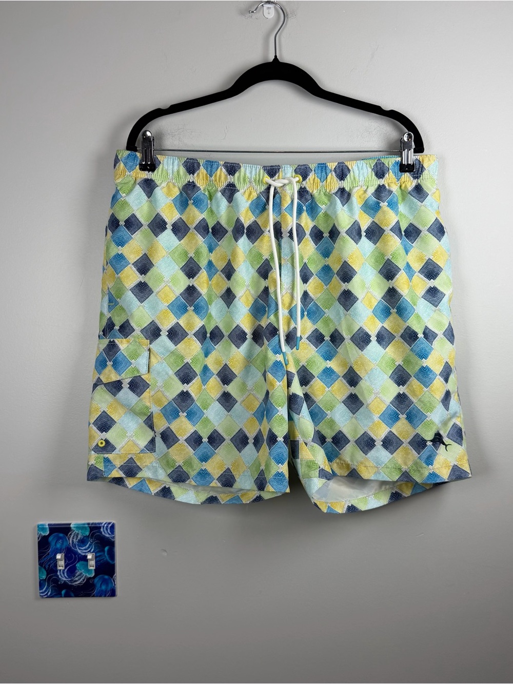 New Tommy Bahama NAPLES DIAMOND BEACH Swim Trunks Tortoise Green Shorts XL